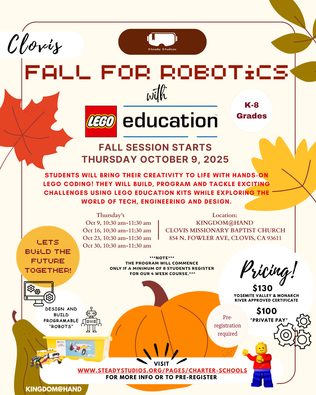 **Clovis** October LEGO Coding at Kingdom@Hand Learning