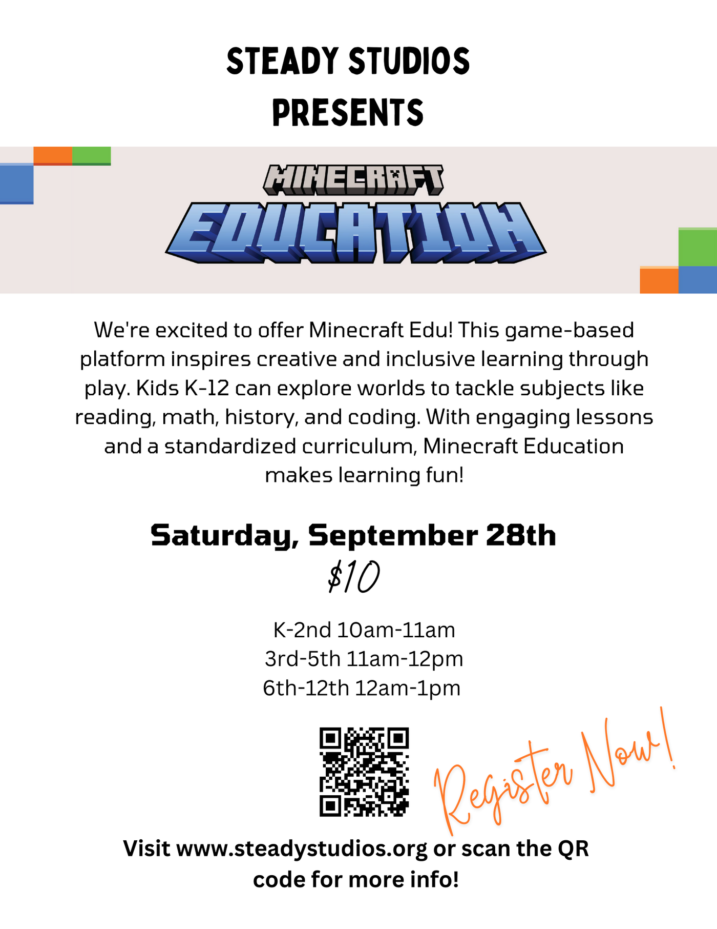 ⭐ Minecraft Education Day Session - Saturday, September 28th, 2024 ⭐