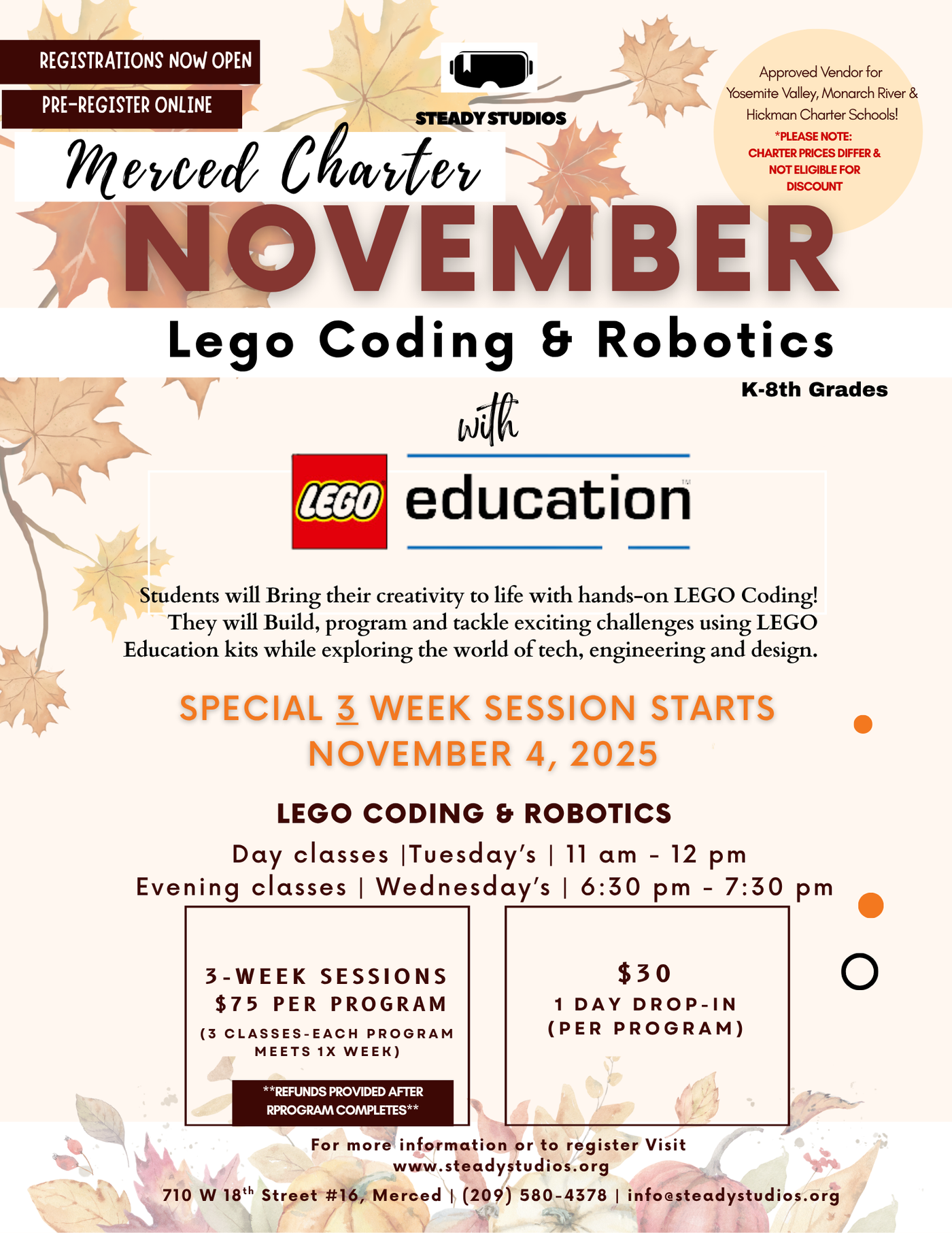 **Merced**NOVEMBER LEGO Coding & Robotics