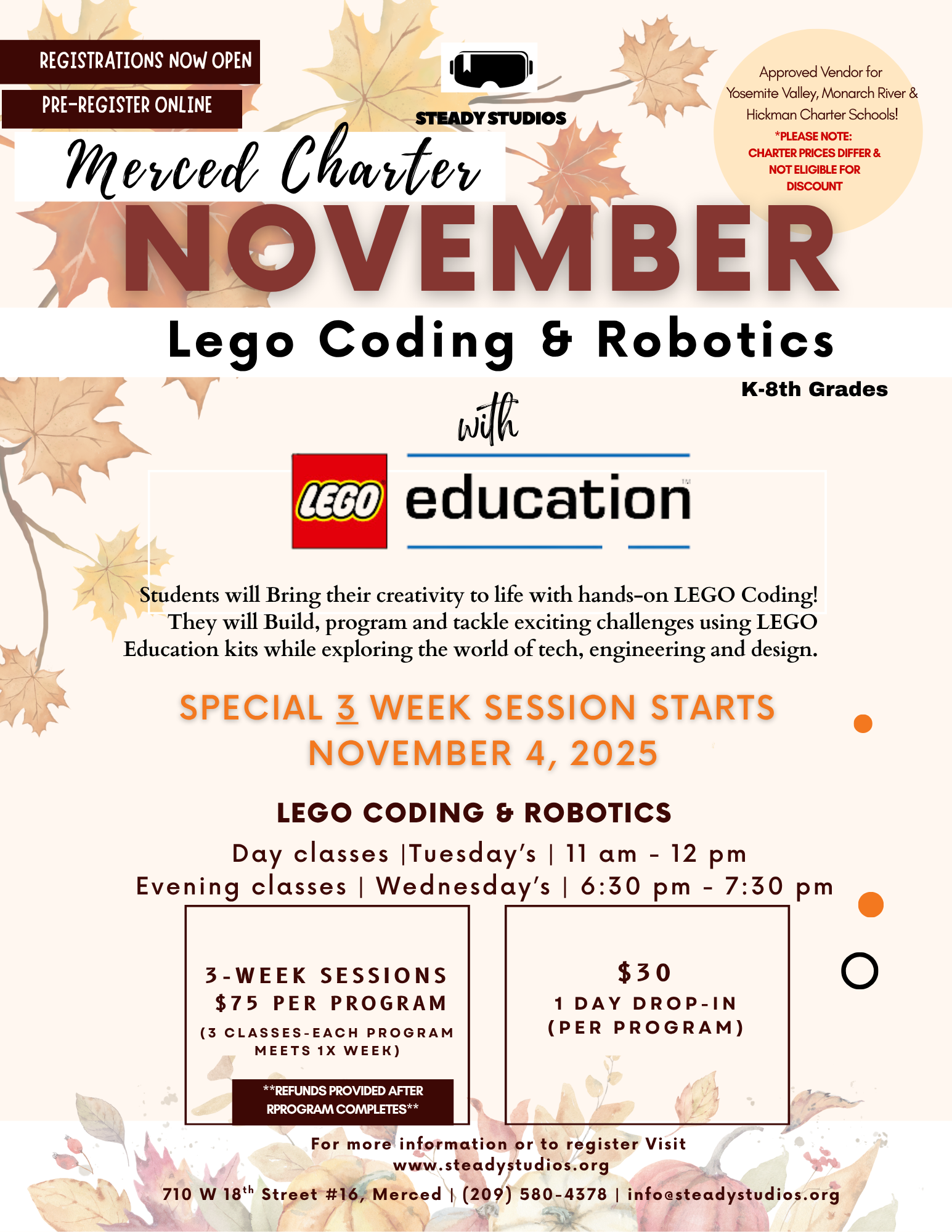 **Merced**NOVEMBER LEGO Coding & Robotics